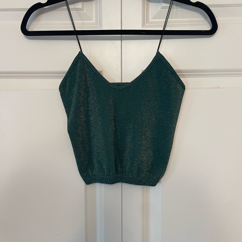Free People Shimmering Green Camisole
